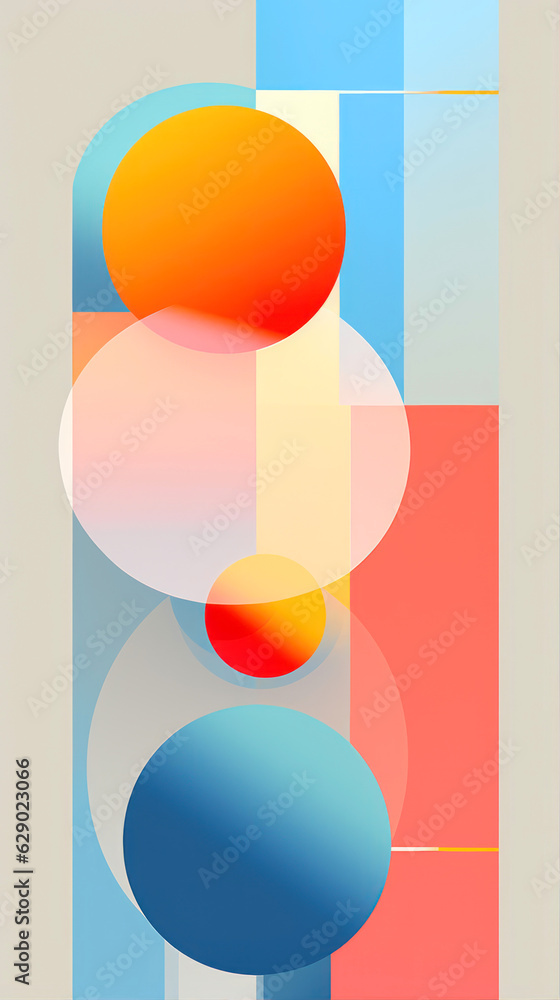 Poster abstract geometric background with circles and gradients.