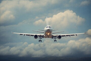 Obraz premium a plane flies in the sky, ai generator