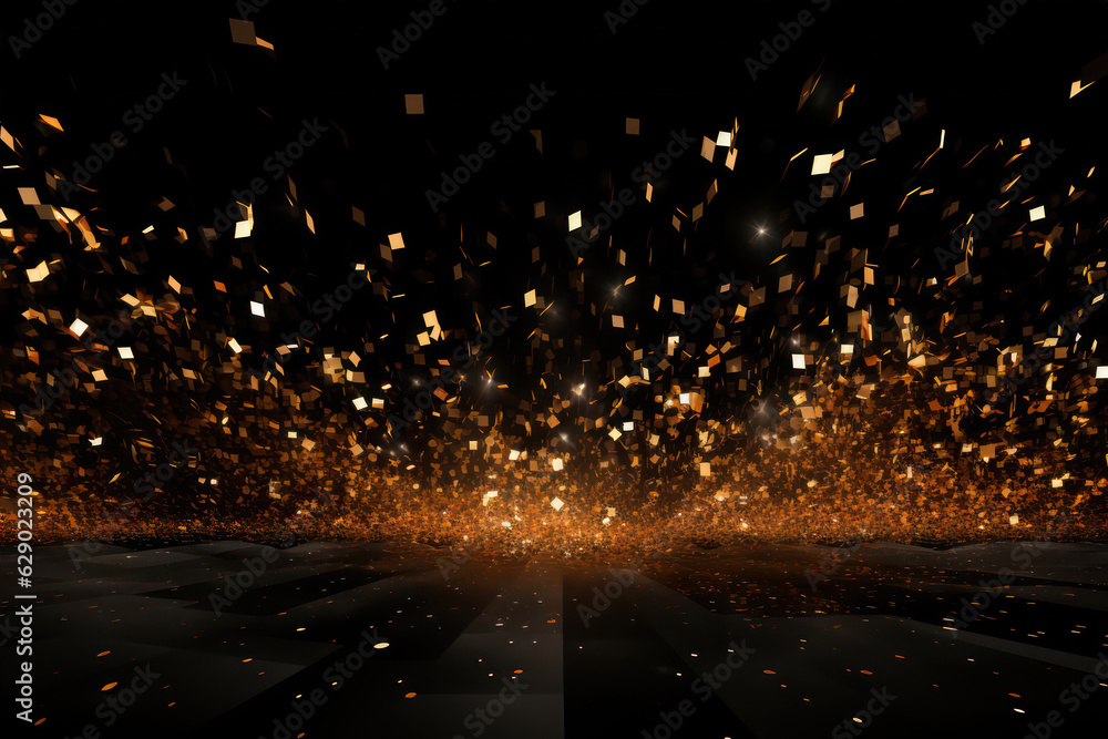 Poster background image with road and falling confetti. place for your text