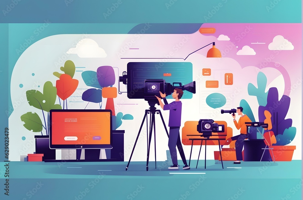 Wall mural a camera on a table generative ai