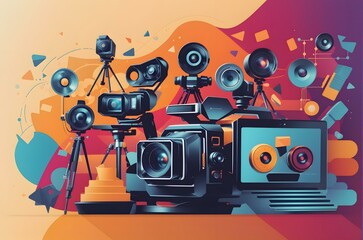 Fototapeta premium A man using a camera Generative AI