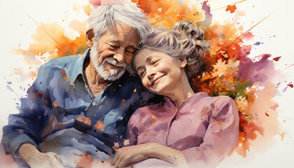 Alzheimer's Dementia survivors  65 years old seniors  couples - obrazy, fototapety, plakaty