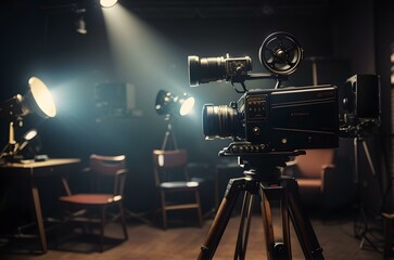 A camera on a stand Generative AI