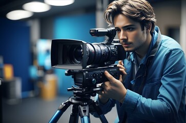 A person looking through a camera Generative AI