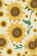 Nature's Mosaic, Sunflower Collection Vector