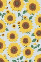 Organic Farmhouse Beauty, Sunflower Pattern Vector