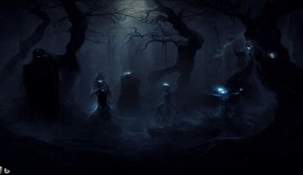Bosque oscuro, tenebrosidad, Halloween.