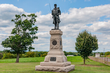Fototapeta na wymiar 124th Pennsylvania Volunteer Infantry Regiment Monument, Antietam National Battlefield, Maryland USA