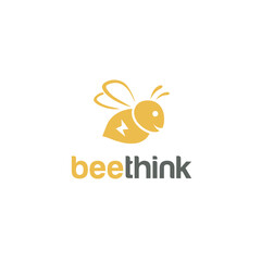 Bee think logo simple animals design