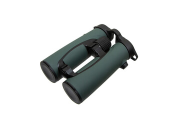 Modern binoculars. An optical instrument for observation at long distances. Isolate on a white back.