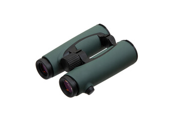 Modern binoculars. An optical instrument for observation at long distances. Isolate on a white back.