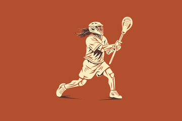 Fototapeta na wymiar Doodle inspired Lacrosse, cartoon sticker, sketch, vector, Illustration