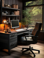  Contemporary black style  office  desk
