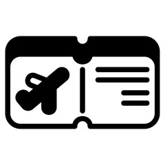  Boarding pass glyph icon