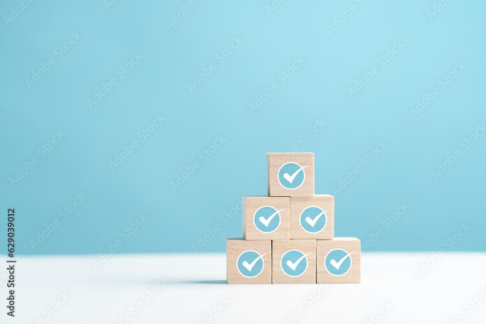 Poster checklist business target marketing planning with quality management, quality assurance and improvem