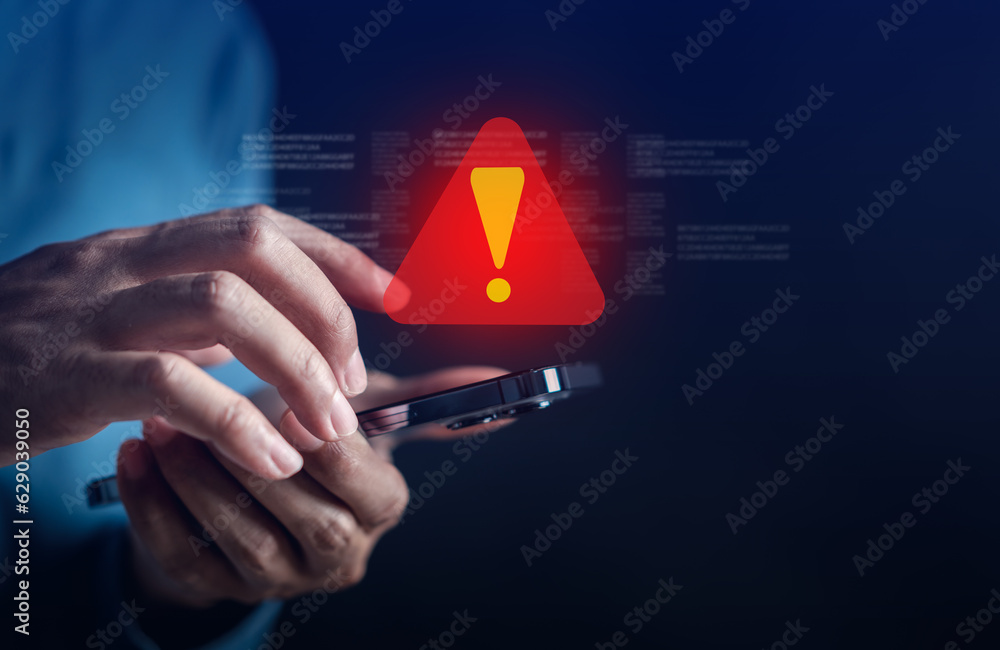 Aufkleber System warning error popup and maintenance showing. cyber attack on online network error system. Cybersecurity vulnerability, data breach, illegal connection, compromised information.