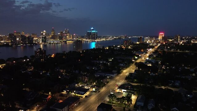 Night view of Windsor with Detroit skyline in the background