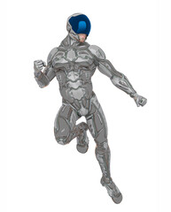 mega soldier is floating in the air