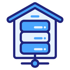  Data warehouse blue icon