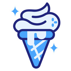  Ice cream blue icon