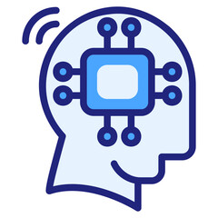 Artificial intelligence blue icon