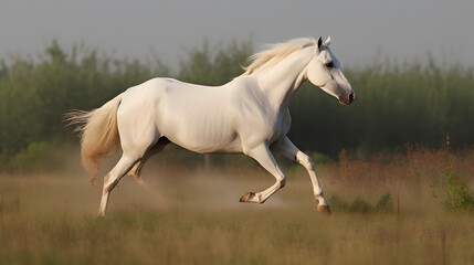 Obraz na płótnie Canvas horse animal white nature farm grass horses