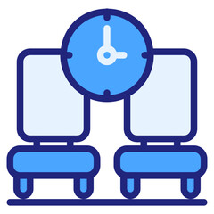  Waiting room blue icon