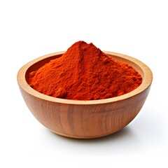 Chili powder in a bowl isolated on white