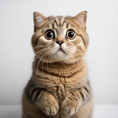 Fototapeta premium cute cat with big eyes who wants to be loved. Generative AI