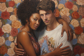 One Love: Portrait of a Mixed Couple Embodying the Power of Love to Unite People of Different Races