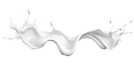 Fototapeten Milk splash isolated white and transparent background, png © Agung