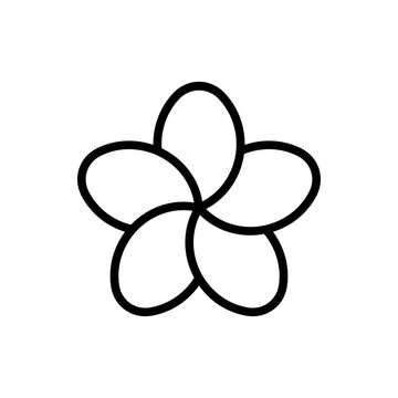Simple Plumeria icon. The icon can be used for websites, print templates, presentation templates, illustrations, etc