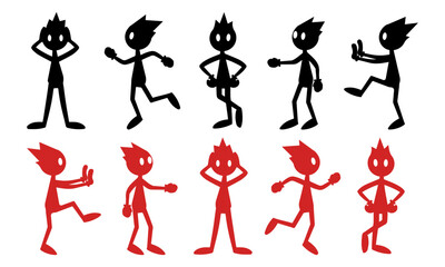 stick man set character for animation