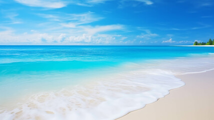 Fototapeta na wymiar BEACH VIEW BLUE TURQUOISE WATERS CARIBBEAN