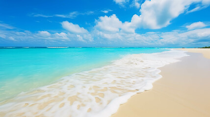 Fototapeta na wymiar BEACH VIEW BLUE TURQUOISE WATERS CARIBBEAN
