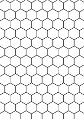 ハニカム(六角形)テクスチャ　線画　黒