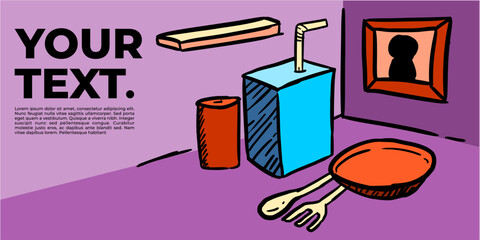 poster artwork food and drink  style bold line