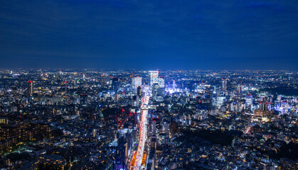 東京の夜景　-渋谷方面-