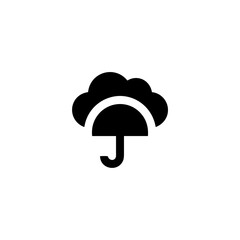 Umbrella protection icon symbol vector image. Illustration of the safety protect umbrella security design image