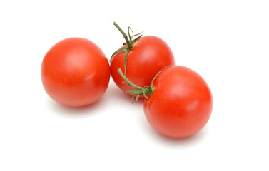 Ripe tomatoes isolated on white background 
