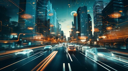 Fleet of autonomous self-driving cars navigating