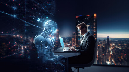 AI and Chatbot technology is a collaboration between business people. that aims to develop into the world of the future
