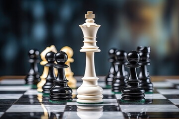 Chess board game, business success concept