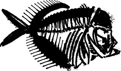 vector sketch of the skeleton of a fish