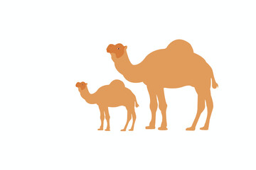 light brown arabian camel vector.
