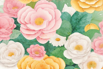 Beautiful elegant watercolor floral illustration