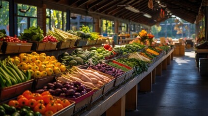 Fototapeta na wymiar A local farmer's market filled with fresh produce. Generative AI