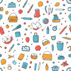 School seamless pattern vector