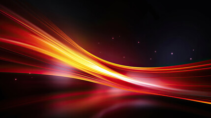 Fototapeta na wymiar Road light. Curve streak trail line. Fast speed car. Long yellow and red way effect. Glowing street exposure. Blurred motion. Sparkling flow. Vector abstract dynamic dark background