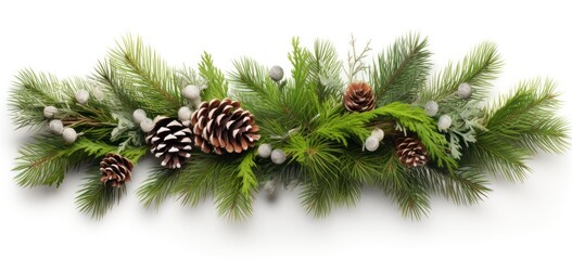 Coniferous fir tree branches for holiday decorations.